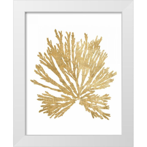 Pacific Sea Mosses II Gold White Modern Wood Framed Art Print by Wild Apple Portfolio