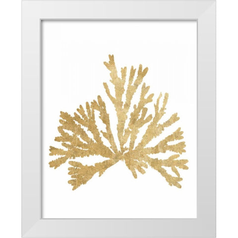 Pacific Sea Mosses IV Gold White Modern Wood Framed Art Print by Wild Apple Portfolio