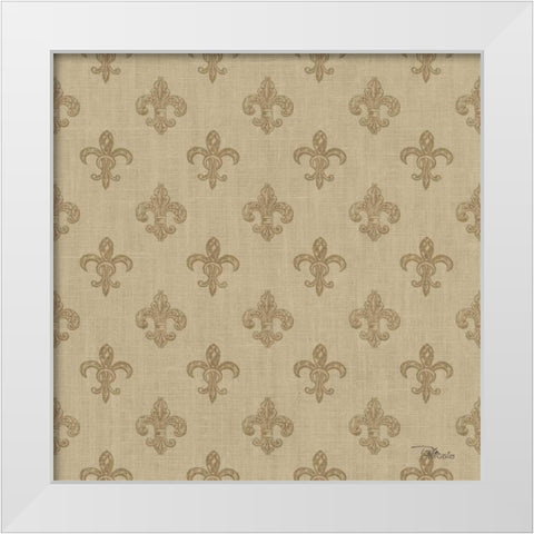Paris Farmhouse Pattern IIIF White Modern Wood Framed Art Print by Pela Studio