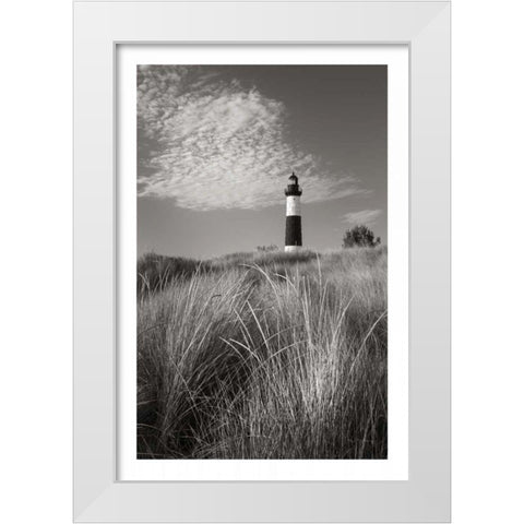 Big Sable Point Lighthouse I BW White Modern Wood Framed Art Print by Majchrowicz, Alan