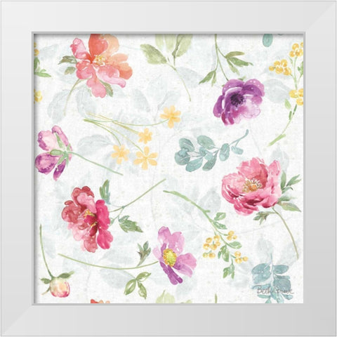 Springtime Bloom Pattern I White Modern Wood Framed Art Print by Grove, Beth