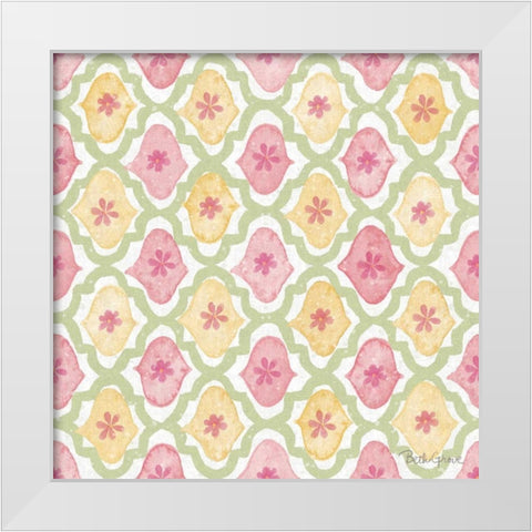 Springtime Bloom Pattern IVA White Modern Wood Framed Art Print by Grove, Beth