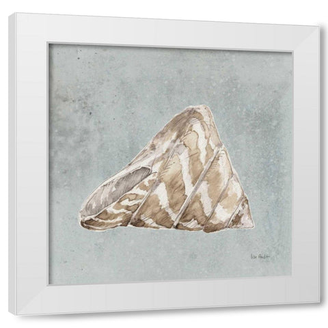 Sand and Seashells IV Left White Modern Wood Framed Art Print by Audit, Lisa