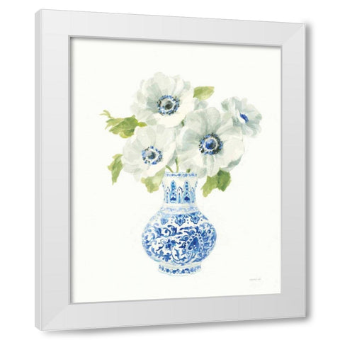 Floral Chinoiserie White I White Modern Wood Framed Art Print by Nai, Danhui