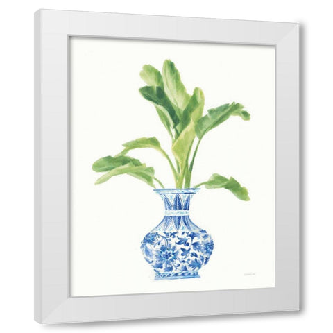 Palm Chinoiserie White I White Modern Wood Framed Art Print by Nai, Danhui