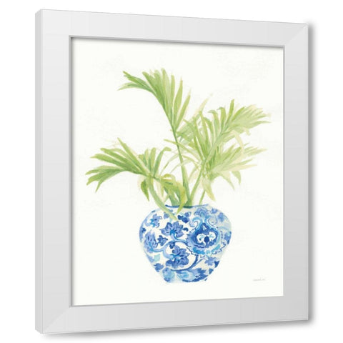 Palm Chinoiserie White II White Modern Wood Framed Art Print by Nai, Danhui