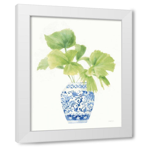 Palm Chinoiserie White IV White Modern Wood Framed Art Print by Nai, Danhui