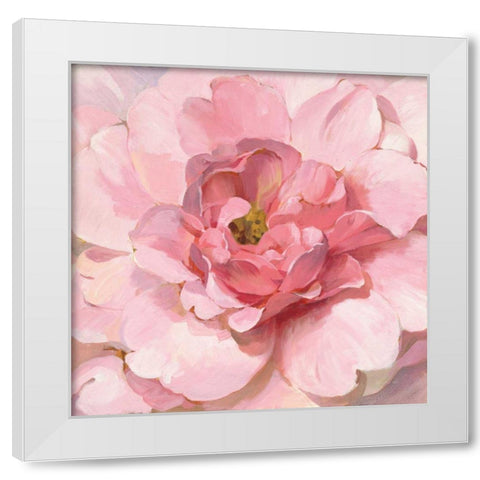 Blushing Peony White Modern Wood Framed Art Print by Nai, Danhui