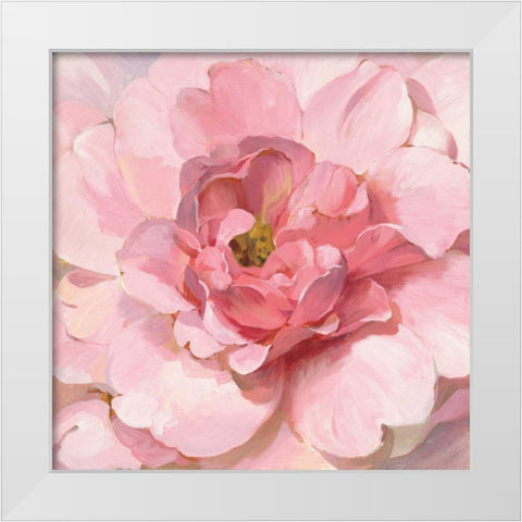 Blushing Peony White Modern Wood Framed Art Print by Nai, Danhui