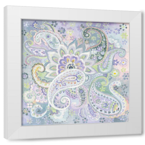 Paisley Dream White Modern Wood Framed Art Print by Nai, Danhui