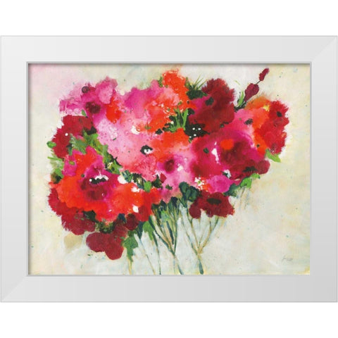 Poppy Garden White Modern Wood Framed Art Print by Griggs, Jan