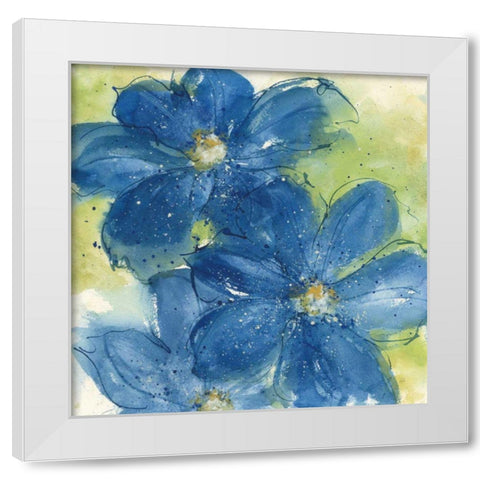 Starlight Clematis I White Modern Wood Framed Art Print by Paschke, Chris