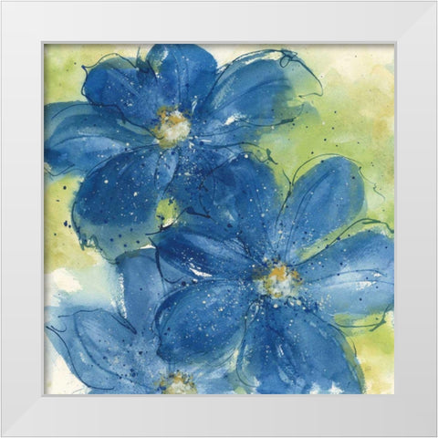 Starlight Clematis I White Modern Wood Framed Art Print by Paschke, Chris