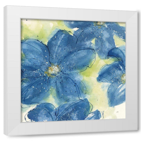 Starlight Clematis II White Modern Wood Framed Art Print by Paschke, Chris