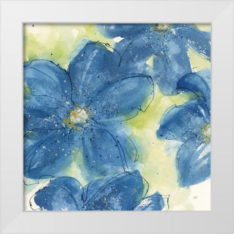 Starlight Clematis II White Modern Wood Framed Art Print by Paschke, Chris