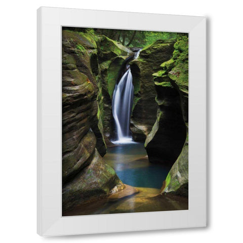 Corkscrew Falls Ohio White Modern Wood Framed Art Print by Majchrowicz, Alan