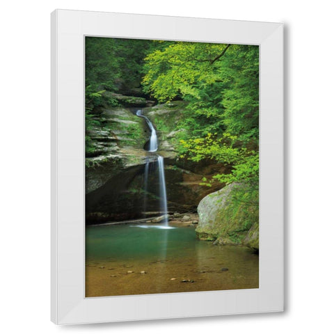 Lower Falls Old Mans Cave White Modern Wood Framed Art Print by Majchrowicz, Alan