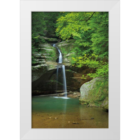 Lower Falls Old Mans Cave White Modern Wood Framed Art Print by Majchrowicz, Alan