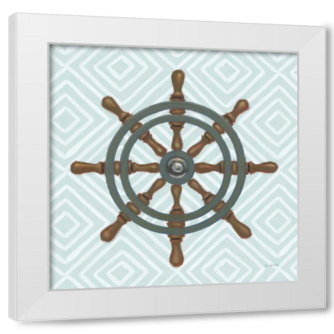 A Day at Sea IV Aqua White Modern Wood Framed Art Print by Wiens, James