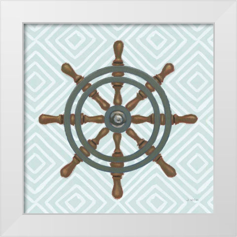 A Day at Sea IV Aqua White Modern Wood Framed Art Print by Wiens, James