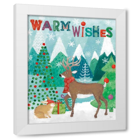Festive Forest III White Modern Wood Framed Art Print by Charron, Veronique