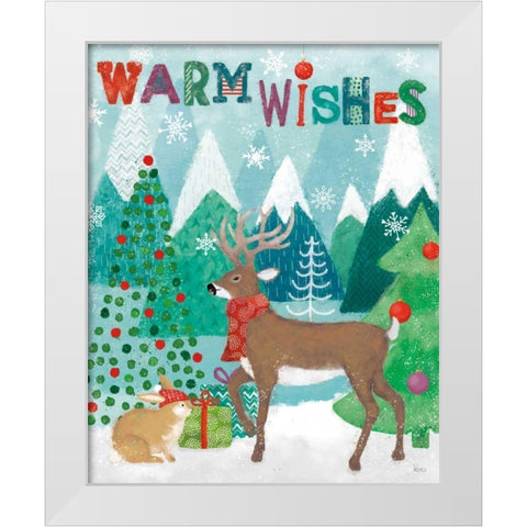 Festive Forest III White Modern Wood Framed Art Print by Charron, Veronique