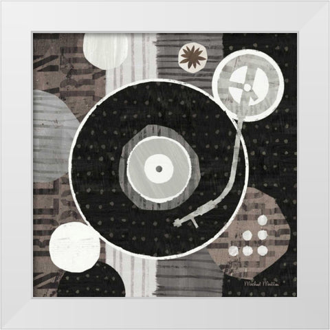 Rock N Roll Album Neutral White Modern Wood Framed Art Print by Mullan, Michael