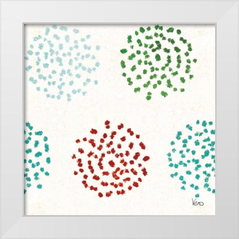 Festive Forest Pattern IIIA White Modern Wood Framed Art Print by Charron, Veronique