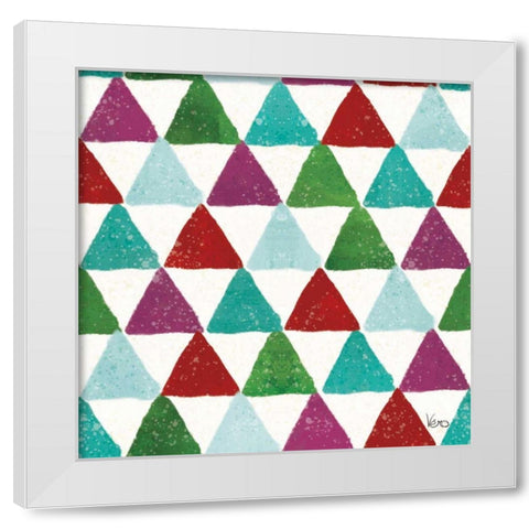 Festive Forest Pattern IVA White Modern Wood Framed Art Print by Charron, Veronique