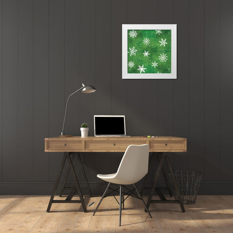 Festive Forest Pattern VIIC White Modern Wood Framed Art Print by Charron, Veronique