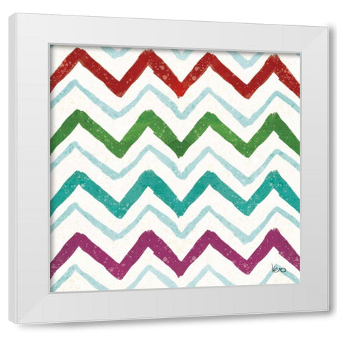 Festive Forest Pattern VIIIA White Modern Wood Framed Art Print by Charron, Veronique
