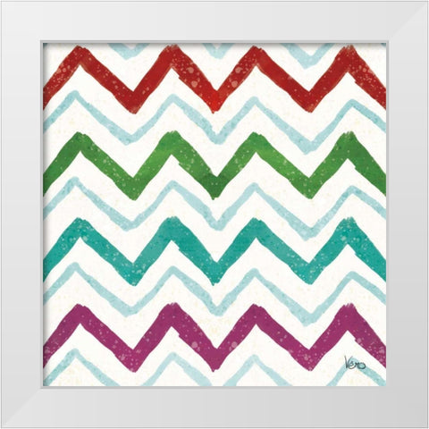 Festive Forest Pattern VIIIA White Modern Wood Framed Art Print by Charron, Veronique