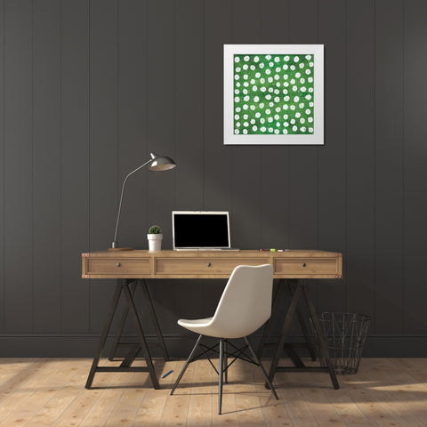 Festive Forest Pattern IXD White Modern Wood Framed Art Print by Charron, Veronique