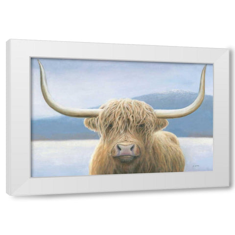 Highland Cow White Modern Wood Framed Art Print by Wiens, James