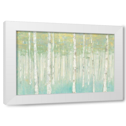 Birches at Sunrise White Modern Wood Framed Art Print by Purinton, Julia