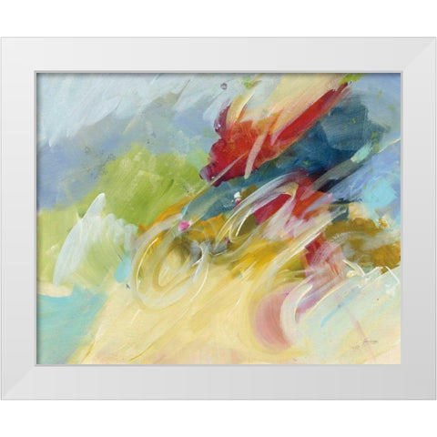 Happy White Modern Wood Framed Art Print by Griggs, Jan