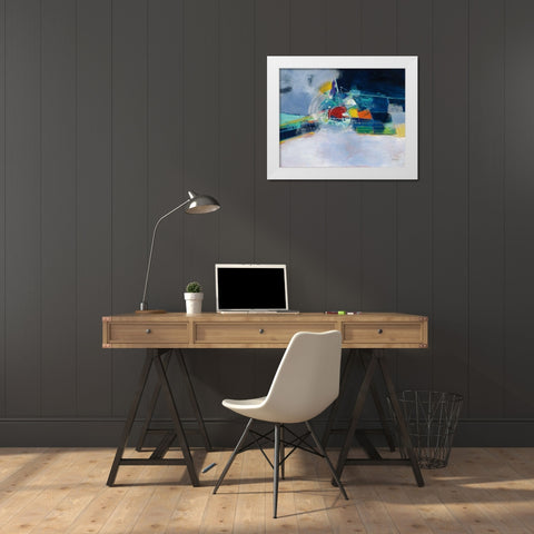 Time and Space White Modern Wood Framed Art Print by Griggs, Jan