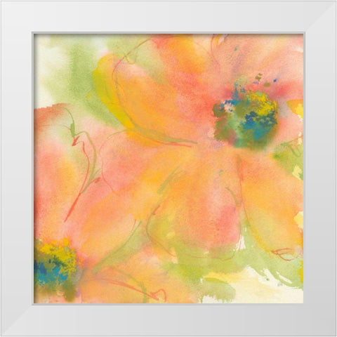 Olive Poppy II White Modern Wood Framed Art Print by Paschke, Chris