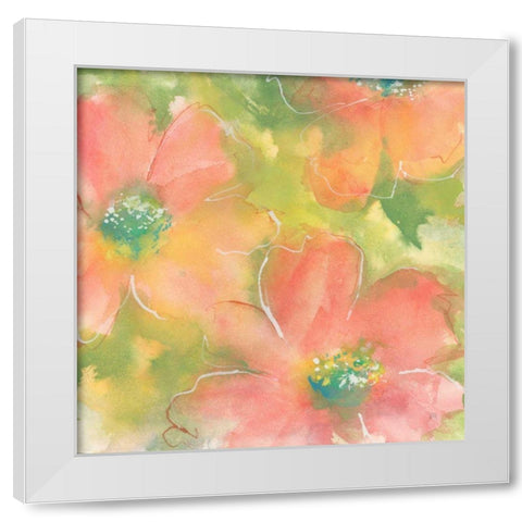 Summer Cosmos I White Modern Wood Framed Art Print by Paschke, Chris
