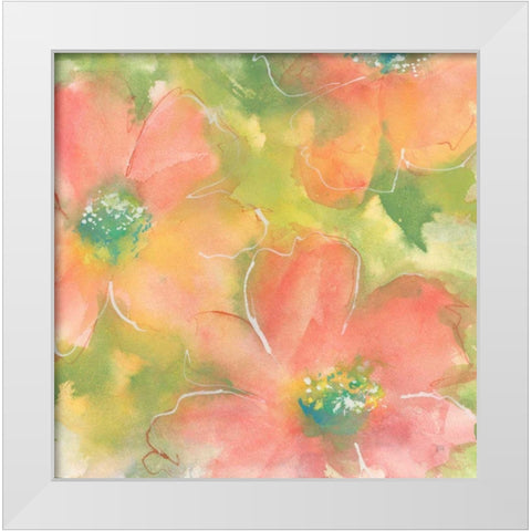 Summer Cosmos I White Modern Wood Framed Art Print by Paschke, Chris