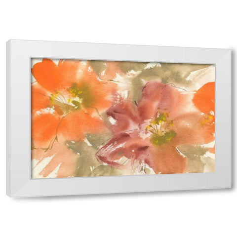 Tribal Lilies II White Modern Wood Framed Art Print by Paschke, Chris