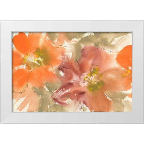 Tribal Lilies II White Modern Wood Framed Art Print by Paschke, Chris