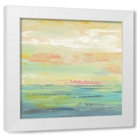 Pink Clouds II White Modern Wood Framed Art Print by Vassileva, Silvia