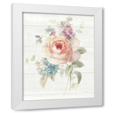 Cottage Garden III Shiplap White Modern Wood Framed Art Print by Nai, Danhui