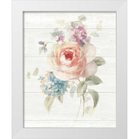 Cottage Garden III Shiplap White Modern Wood Framed Art Print by Nai, Danhui