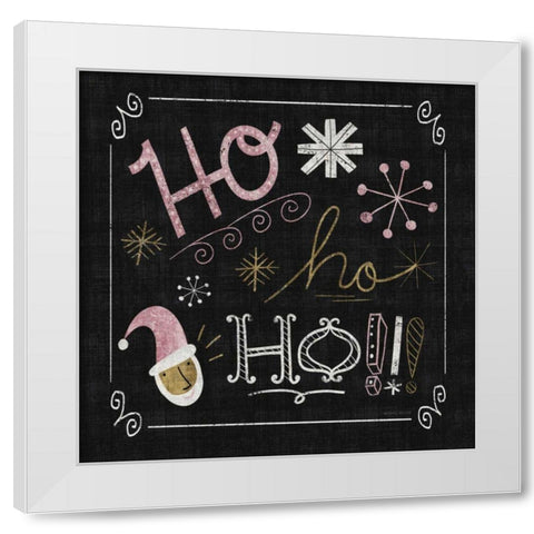 Quirky Christmas Santa Metallic White Modern Wood Framed Art Print by Mullan, Michael