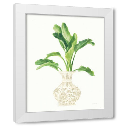 Palm Chinoiserie I Cream White Modern Wood Framed Art Print by Nai, Danhui