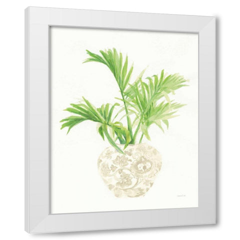 Palm Chinoiserie II Cream White Modern Wood Framed Art Print by Nai, Danhui