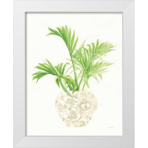 Palm Chinoiserie II Cream White Modern Wood Framed Art Print by Nai, Danhui