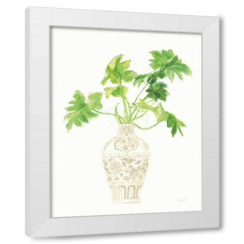 Palm Chinoiserie III Cream White Modern Wood Framed Art Print by Nai, Danhui